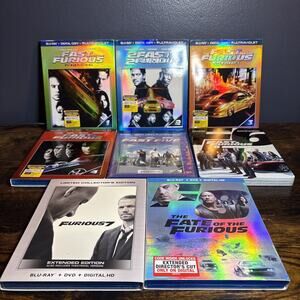 Fast & Furious: 1-5 Blu-Ray 6-8 Combo 7 Being Steelbook Blu-Ray